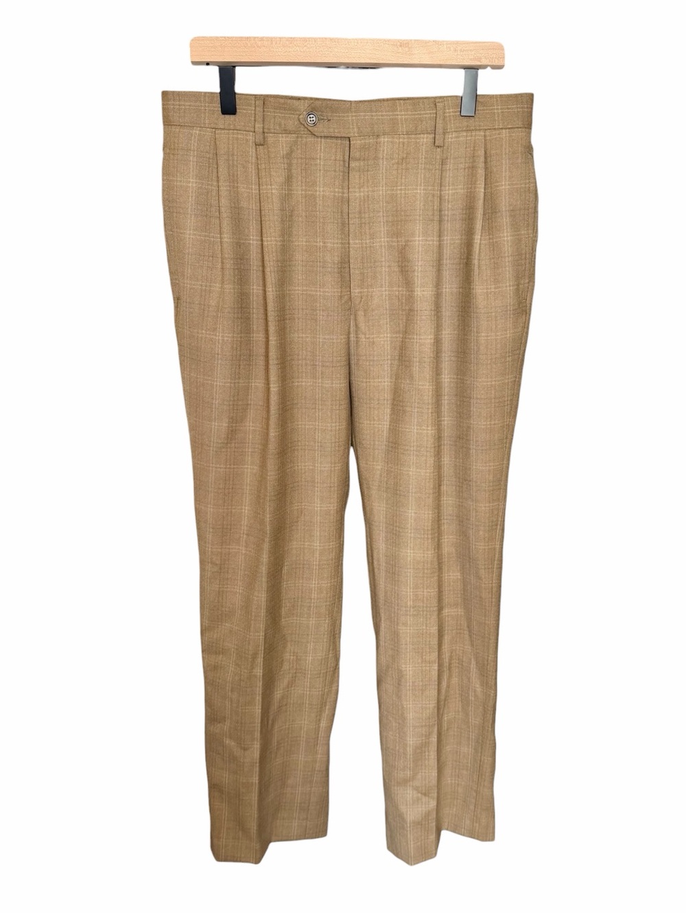 Jos A Bank Plaid Wool Windsor Trousers - Size 33